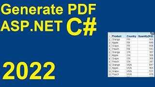 Generate PDF Report with Image and Table in ASP.NET|pdf with C#