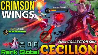 Crimson Wings Cecilion New COLLECTOR Skin Gameplay! - Top Global Cecilion by 존 피터- Mobile Legends