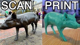 60 Second Scan / Asheville, NC / 3D Scanning and Printing a Pig Statue!