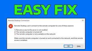 How To Fix Remote Desktop Can't Connect to the Remote Computer for One of These Reasons