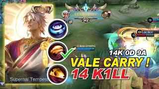 MLBB VALE 14 KILL CARRY  Best Build and New Emblem Set 2023 | Collector Skin Gameplay