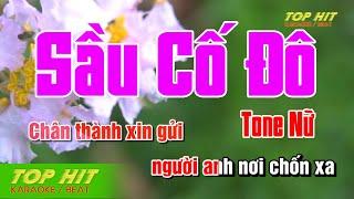 Sầu Cố Đô Karaoke Tone Nữ Nhạc Sống | TOP HIT KARAOKE