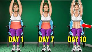 Chair Workout To Get Slim Belly While Sitting!