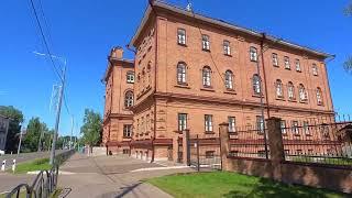 Krasnoyarsk region: walking in a small siberian town Yeniseisk. Yenisei River. Summer in Siberia