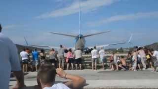 Skiathos jet blast take off