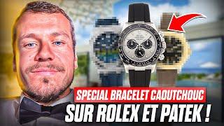 3 montres exceptionnelles sur bracelet caoutchouc (Patek et Rolex)