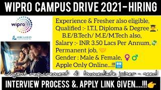 Wipro Off Campus Drive 2021 || Qualification || Interview process || Salary || Job Location