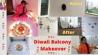 Balcony Makeover | Balcony tour | Balcony Decoration Ideas | Diwali decor| MeethoMeeSravanthiKrishna