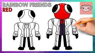 How To Draw Red from Roblox Rainbow Friends | Cute Easy Step By Step Drawing Tutorial