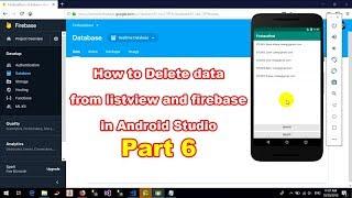 How to delete items from listview and firebase in Android Studio - Part 6