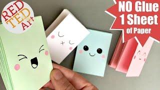 Easy Mini Notebook from ONE sheet of Paper - NO GLUE - Mini Paper Book DIY - Easy Paper Crafts