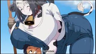 Anime hentai Sucking milk from my cow's breast in the farmer's bathroom Kemonokko Tsuushin 