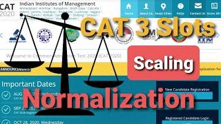 Scaling Normalization across 3 Slots. CAT 2020 new pattern scaling disclosed by IIM Calls