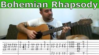 Fingerstyle Tutorial: Bohemian Rhapsody (Instrumental) - Guitar Lesson w/ TAB