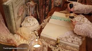 ASMR Collage Crafting: Relax with Timeless Art Deco & Lace Journaling