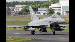 RAF Eurofighter Typhoons, callsign Venom 23&24 departing Prestwick airport during detachment 4K