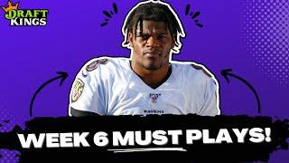 DRAFTKINGS NFL Week 6 MUST PLAYS | BEST DFS Picks YOU NEED To WIN  ($1M) (UPDATED)