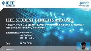 IEEE STUDENT MEMBERSHIP BENEFITS AND USES | NEAVIL PORUS A