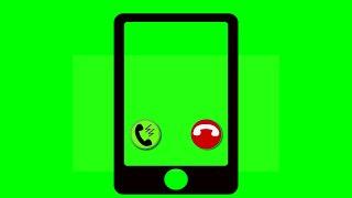 Cell phone call answer buttons with a back green screen background