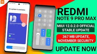  Redmi Note 9 Pro Max New Update Miui 12.0.2.0 stable Update With Full Changelog & Features 