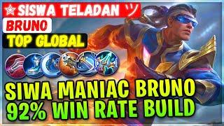 MANIAC!! SIWA 91% Win Rate Bruno [ Top Global Bruno ] SISWA TELADAN ツ - Mobile Legends Build