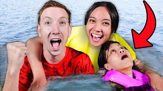 CAN SHE SURVIVE an OVERNIGHT POOL CHALLENGE? Spending 24 Hours Swimming for Friends Last Name!