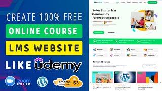 How to Create an Online Course, LMS, Education Website like Udemy in WordPress & Tutor LMS Tutorial
