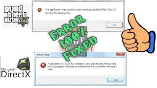 [ Fixed ] GTA  5 | The application was unable to start correctly 0xc000007b | DirectX Error Fix.