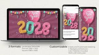 New Year and Balloons Opener (After Effects template)