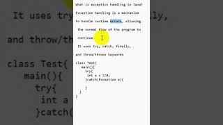 What is exception handling in Java