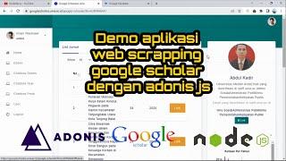 Demo aplikasi web scraping google scholar dengan adonis js