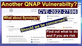 QNAP Security and Vulnerabilities - CVE-2022-27596