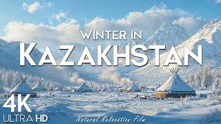 Зимний Казахстан 4K UHD — величественная зима, расслабляющая музыка и красивые видеоролики о природе