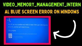 How to Fix VIDEO_MEMORY_MANAGEMENT_INTERNAL Blue Screen Error on Windows 11