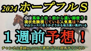 【1週前予想】2024ホープフルステークス！◎は馬体の完成度上位で前から速い脚使える素質馬！現状危険視している人気馬は？