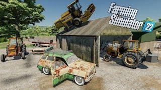 Working with All My Summer Car tractors and harvesters in Farming Simulator 22