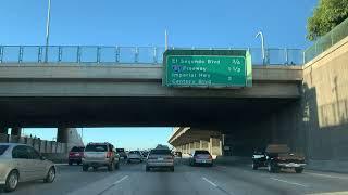 Beautiful day driving on rush hour traffic 110 freeway going to a look at Downtown Los Angeles Ca