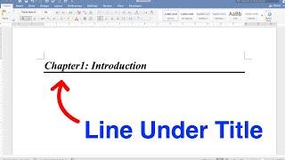 How To Underline Chapter Headings In Word [ Microsoft ] 