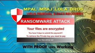 MPAL ,LALO, MPAJ,COV,QEWE, Virus file Remove and Recover all data  Decrypt all data with proof