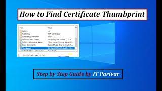 How to find certificate thumbprint || Certificate thumbprint
