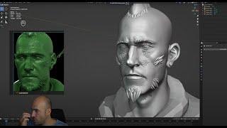 Man from Concord head for about 1h in Blender sculpting