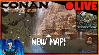 PLAYING THE NEW MAP LIVE -Savage Wilds | Conan Exiles |