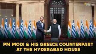 Prime Minister Modi & his Greece counterpart at the Hyderabad House