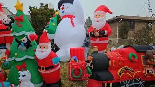 Decorating for Christmas Part 6  Unboxing New Giant Frosty the Snowman Inflatable!