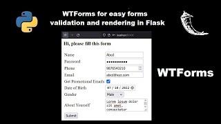WTForms for efficient forms validation and rendering in Flask