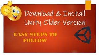 Download Older Version Unity using Unity Hub