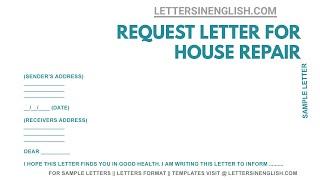 Letter to the Landlord for Repairing of House – Sample Request Letter to Landlord