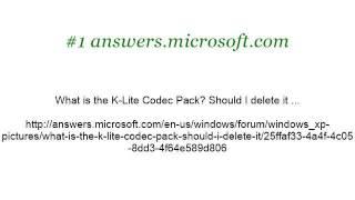 How-To Uninstall K-Lite Codecs