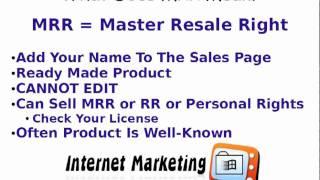 Internet Marketing With Coby - What Does MRR, PLR, & RR Mean? A Brief Explanation...