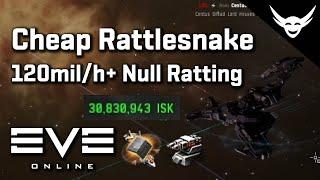 EVE Online - Rattlesnake Nullsec Ratting (120mil/h)